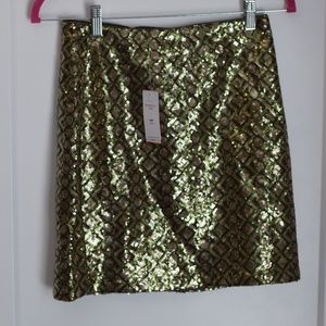 Banana Republic Green and Gold Skirt